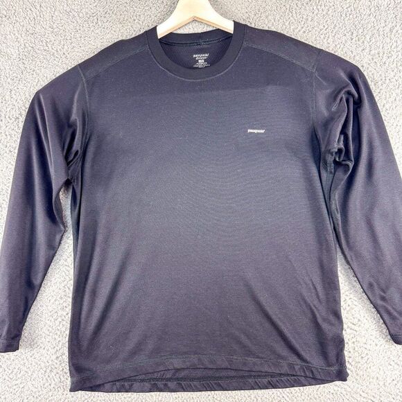 Patagonia Shirt Mens Large Black Capilene Performance Outdoor Hiking Camp Casual - Picture 1 of 12